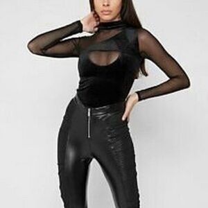 Maniere de voir mesh  cutout bodysuit